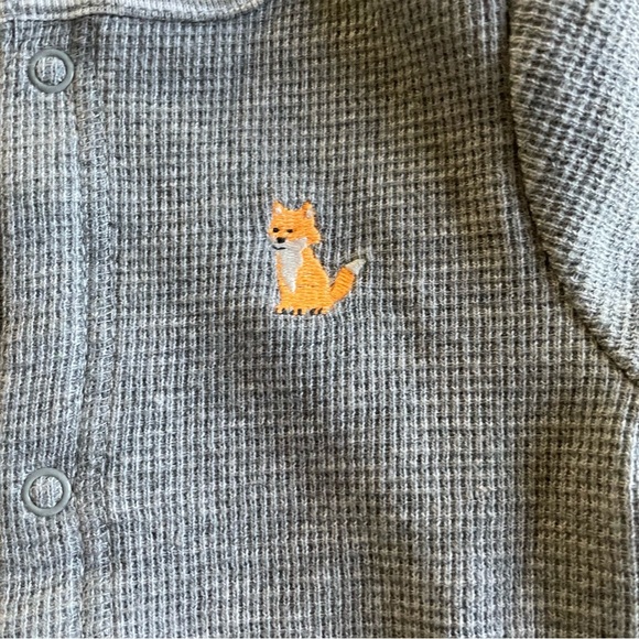 Waffle Cotton Knit Neutral Gray Set Baby 9M - Picture 3 of 6